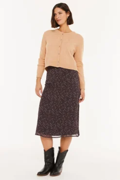 Falda midi estampado floral pequeño