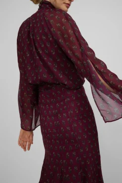 Falda midi estampado motivos