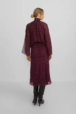 Falda midi estampado motivos