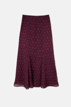 Falda midi estampado motivos