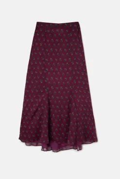 Falda midi estampado motivos