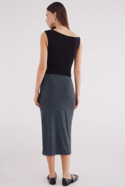 Falda midi gasa estampada