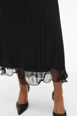 Falda midi plisada de gasa