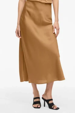 Falda midi satén