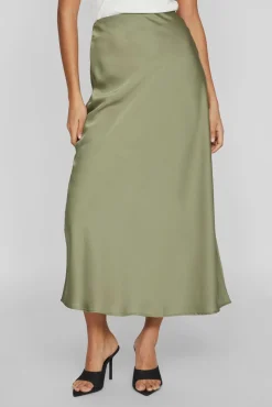 Falda midi satén