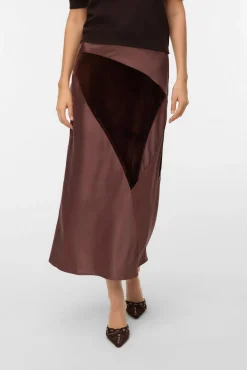 Falda midi triple tejido