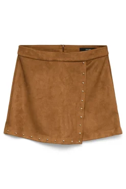 Falda pantalón corta efecto ante