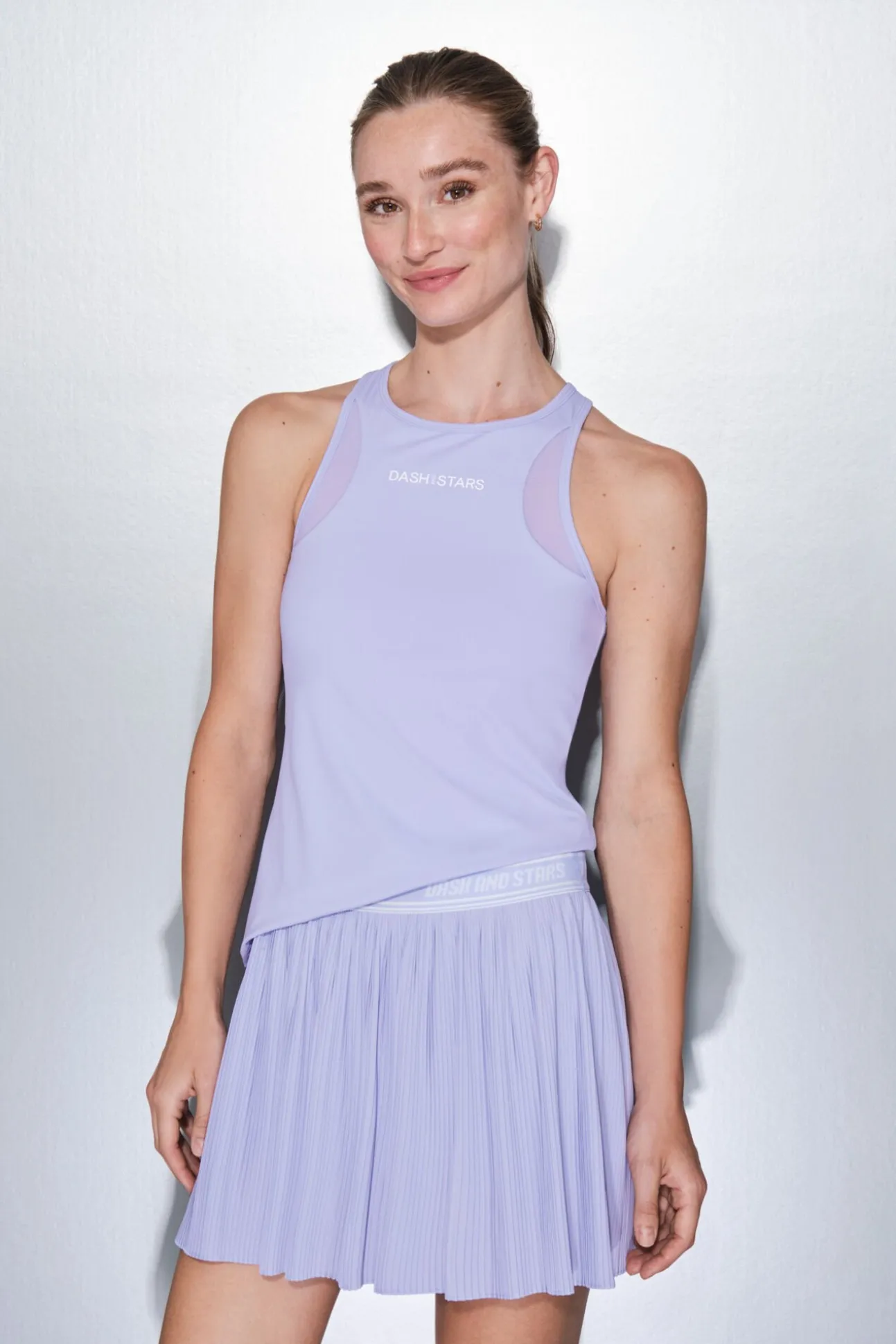 Falda plisada lila malla interior