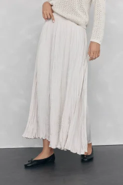 Falda plisada satinada