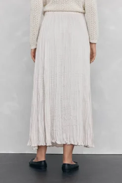 Falda plisada satinada