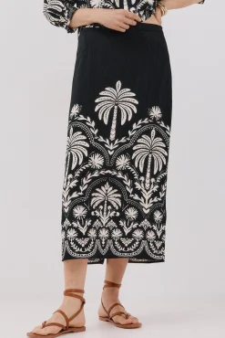 Falda recta estampada