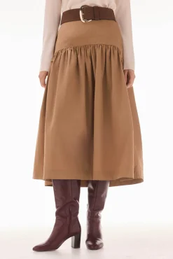 Falda tafeta abullonada