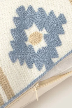 Funda cojín hilo tintado diseño geométrico