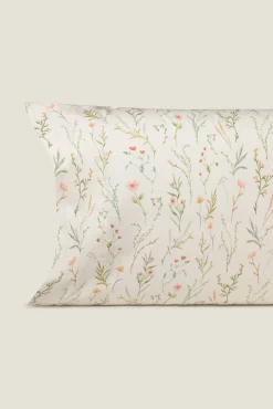 Funda de almohada de satén estampada