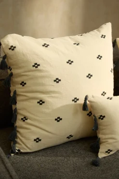 Funda de cojín cuadrada de algodón Kobe