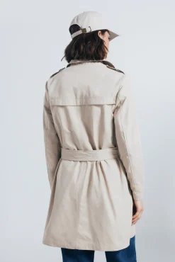 Gabardina abotonada cinturón