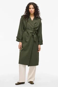 Gabardina larga anudada