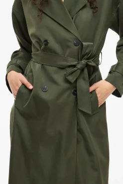 Gabardina larga anudada