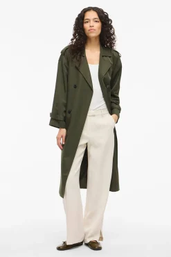 Gabardina larga anudada