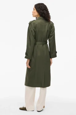 Gabardina larga anudada