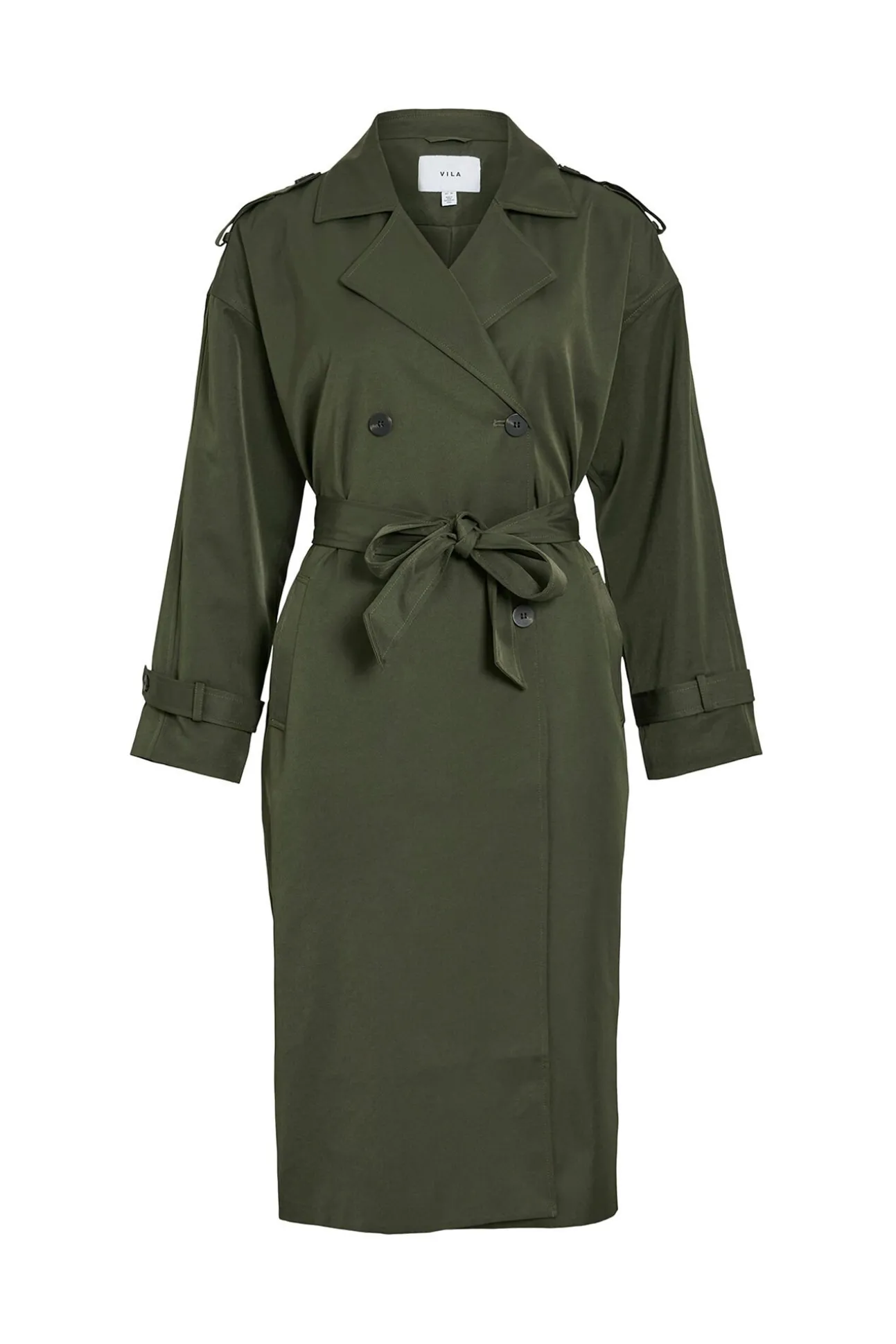 Gabardina larga anudada