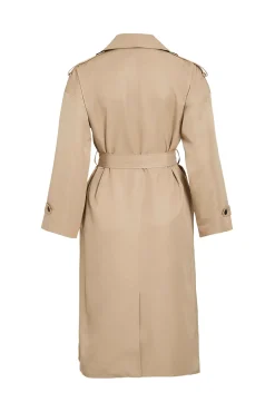 Gabardina larga anudada