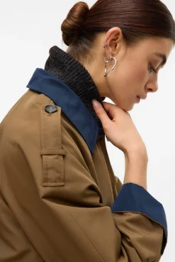 Gabardina larga bicolor