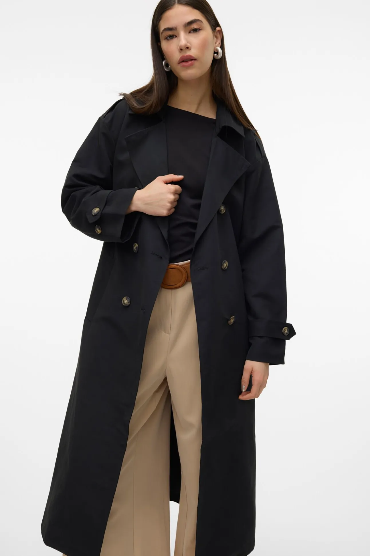 Gabardina larga básica