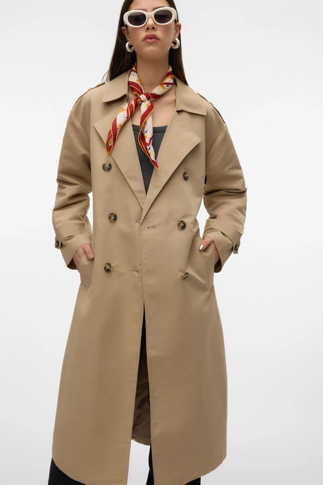 Gabardina larga básica