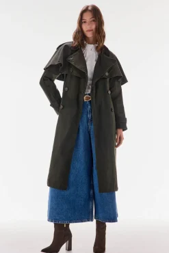 Gabardina larga encerada