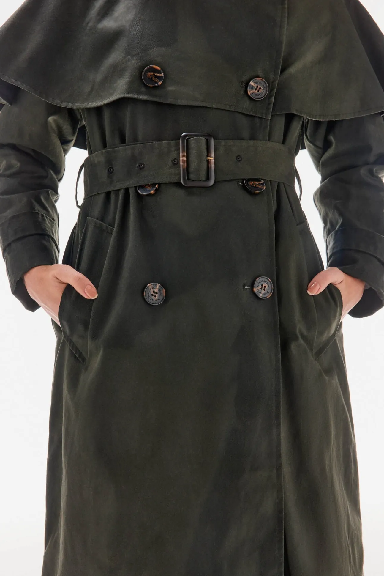 Gabardina larga encerada