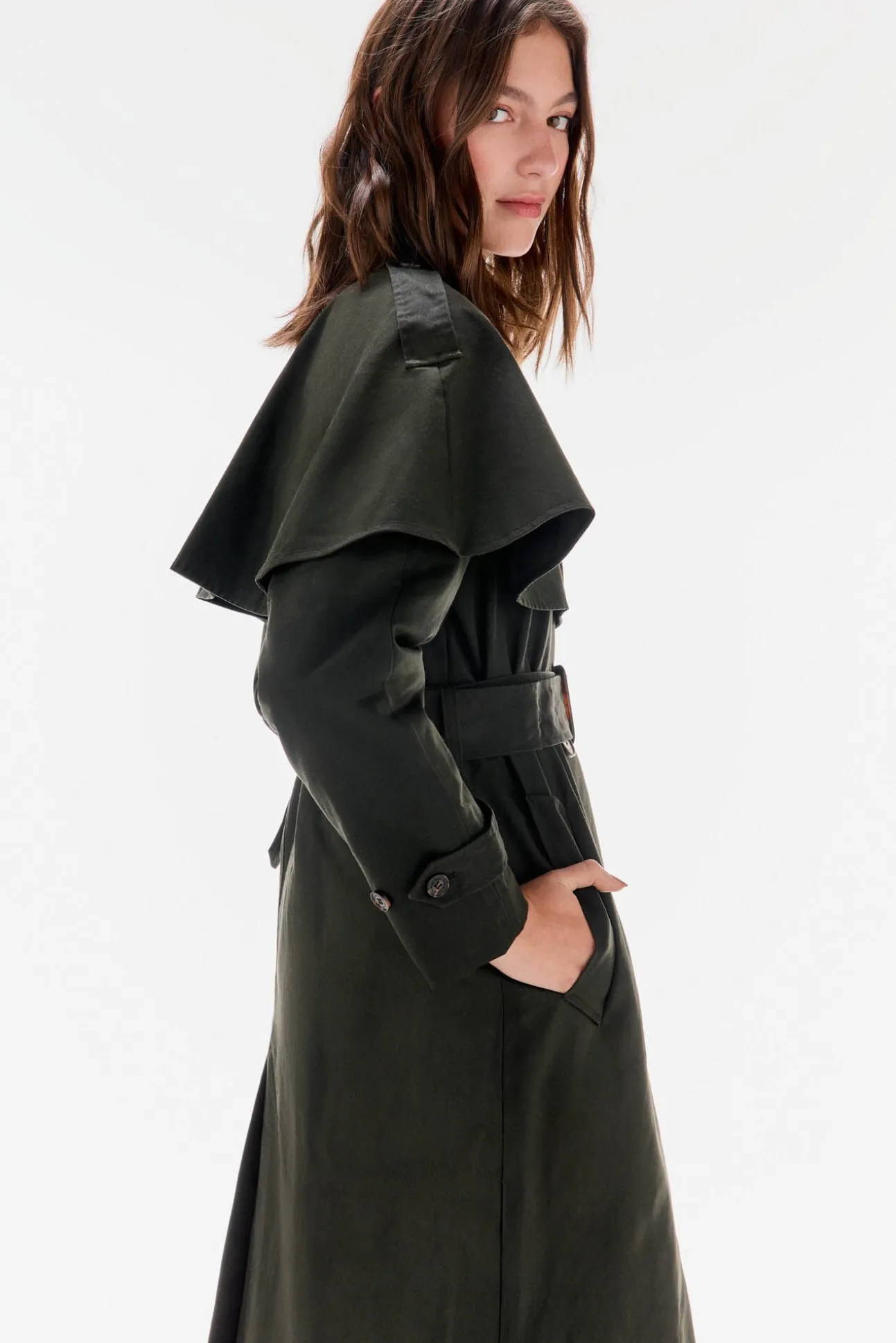 Gabardina larga encerada