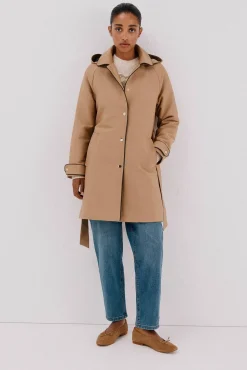 Gabardina satinada capucha desmontable