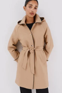 Gabardina satinada capucha desmontable