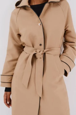 Gabardina satinada capucha desmontable