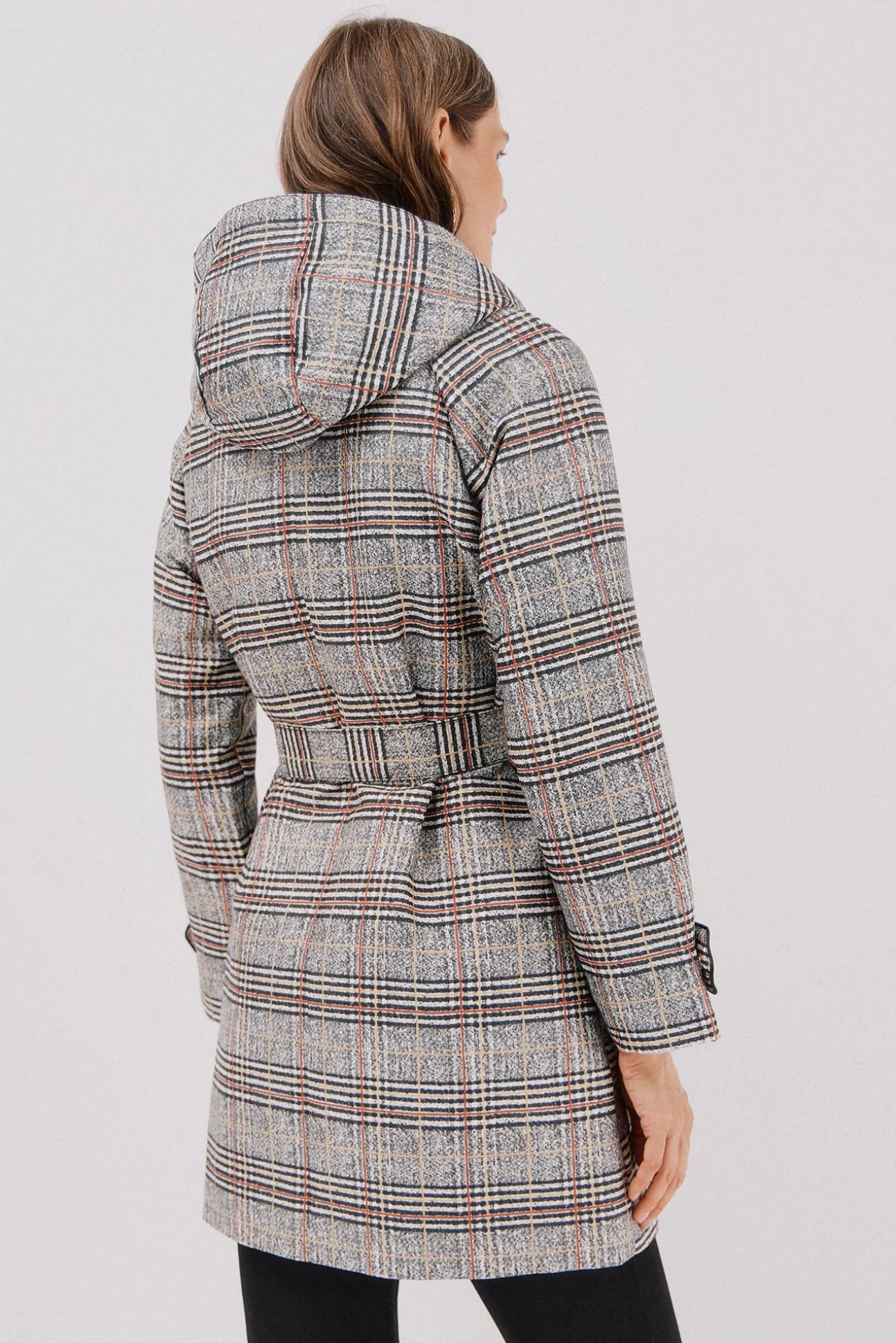 Gabardina satinada capucha desmontable