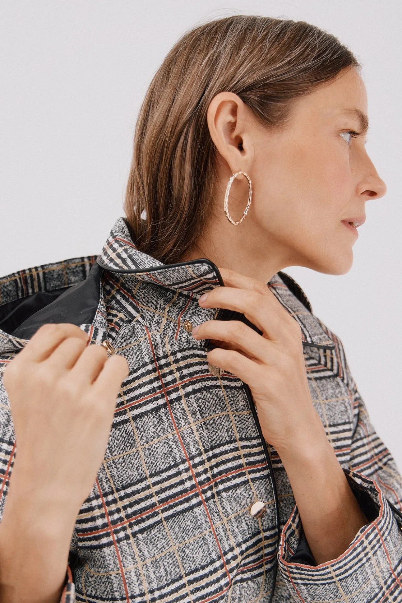 Gabardina satinada capucha desmontable