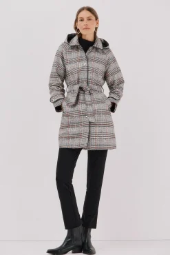 Gabardina satinada capucha desmontable