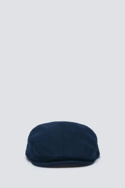 Gorra plana azul mezcla lana