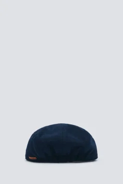 Gorra plana azul mezcla lana