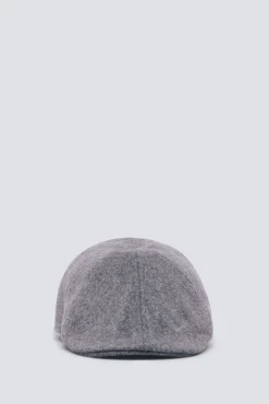 Gorra plana gris mezcla lana