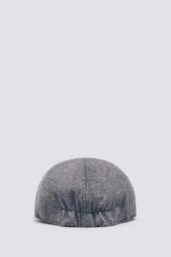 Gorra plana gris mezcla lana