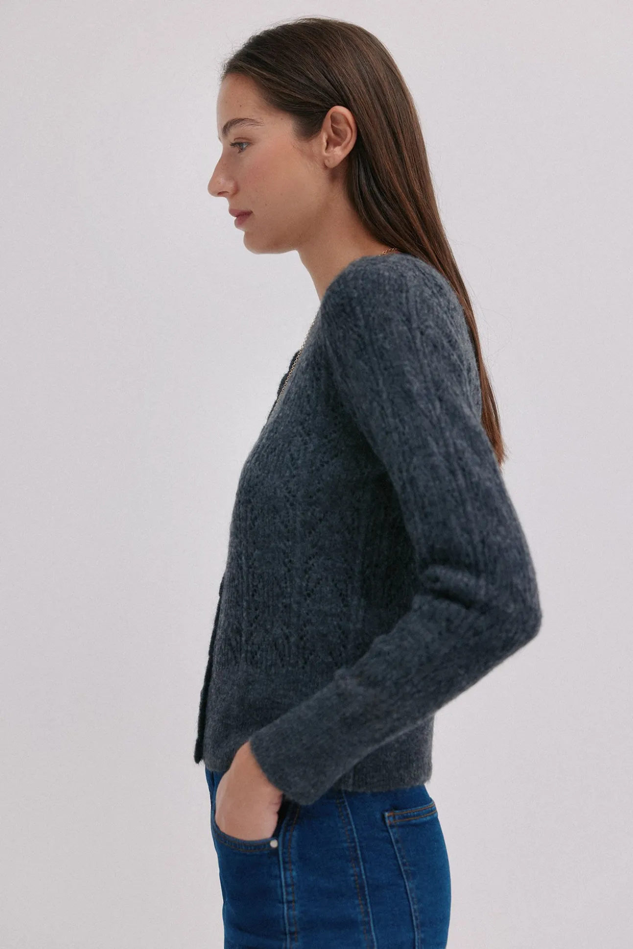 Inés. Cárdigan calado