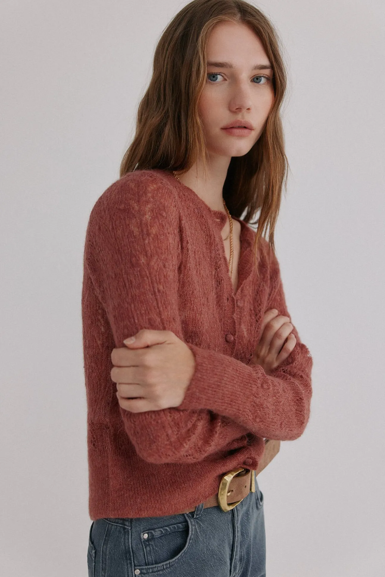 Inés. Cárdigan calado