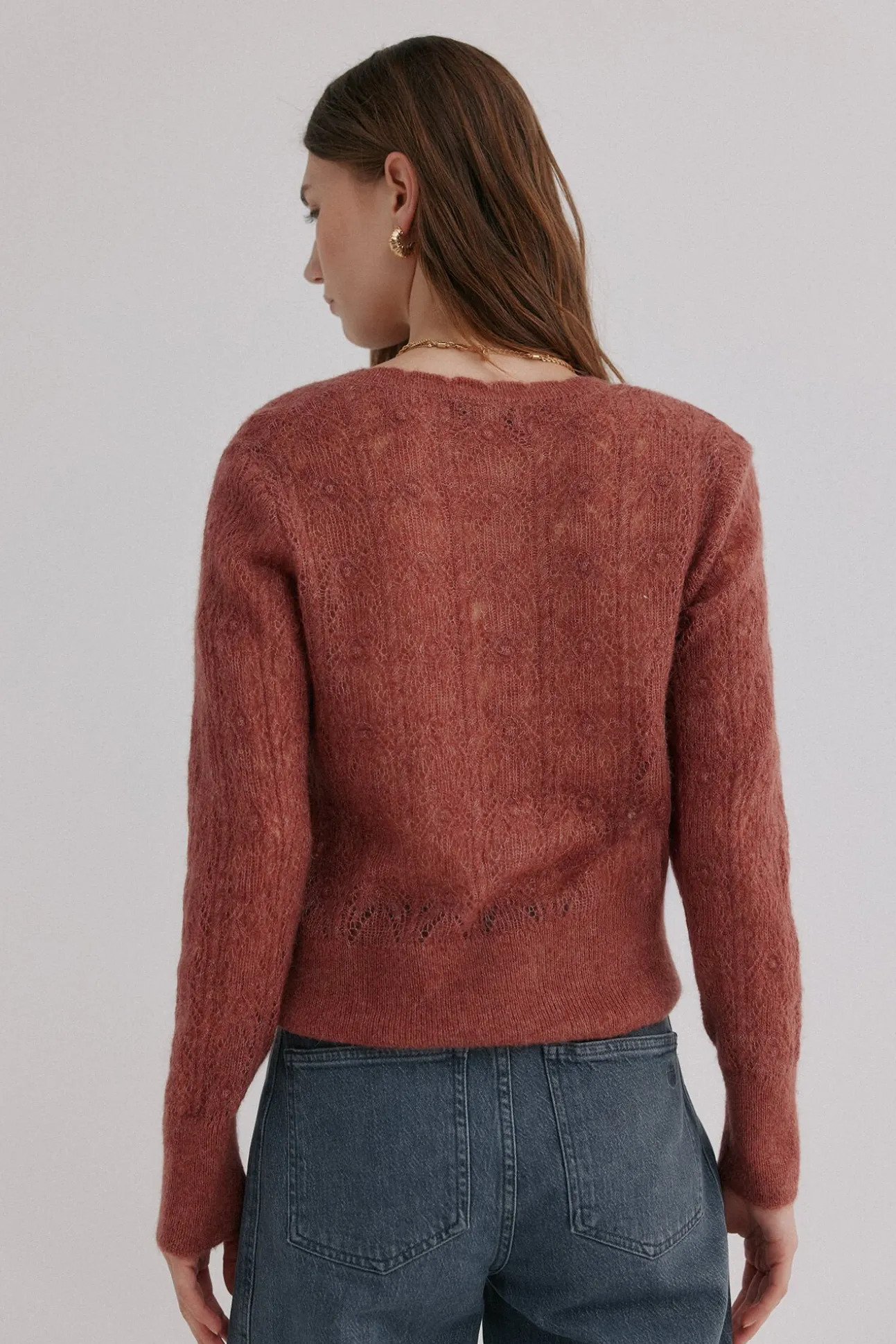 Inés. Cárdigan calado