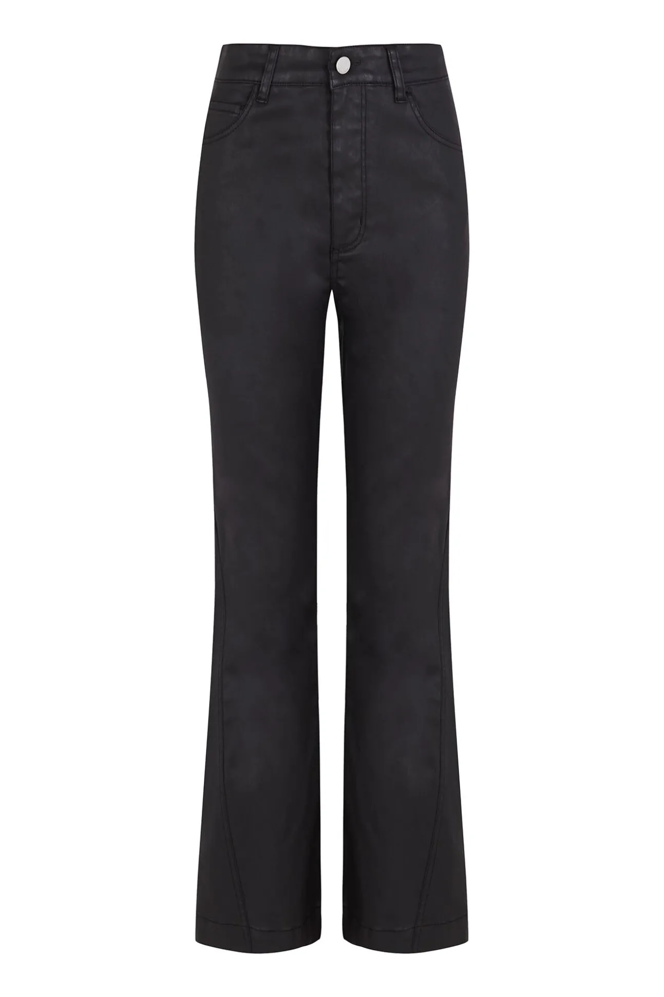 Jeans efecto cuero flare cropped basic