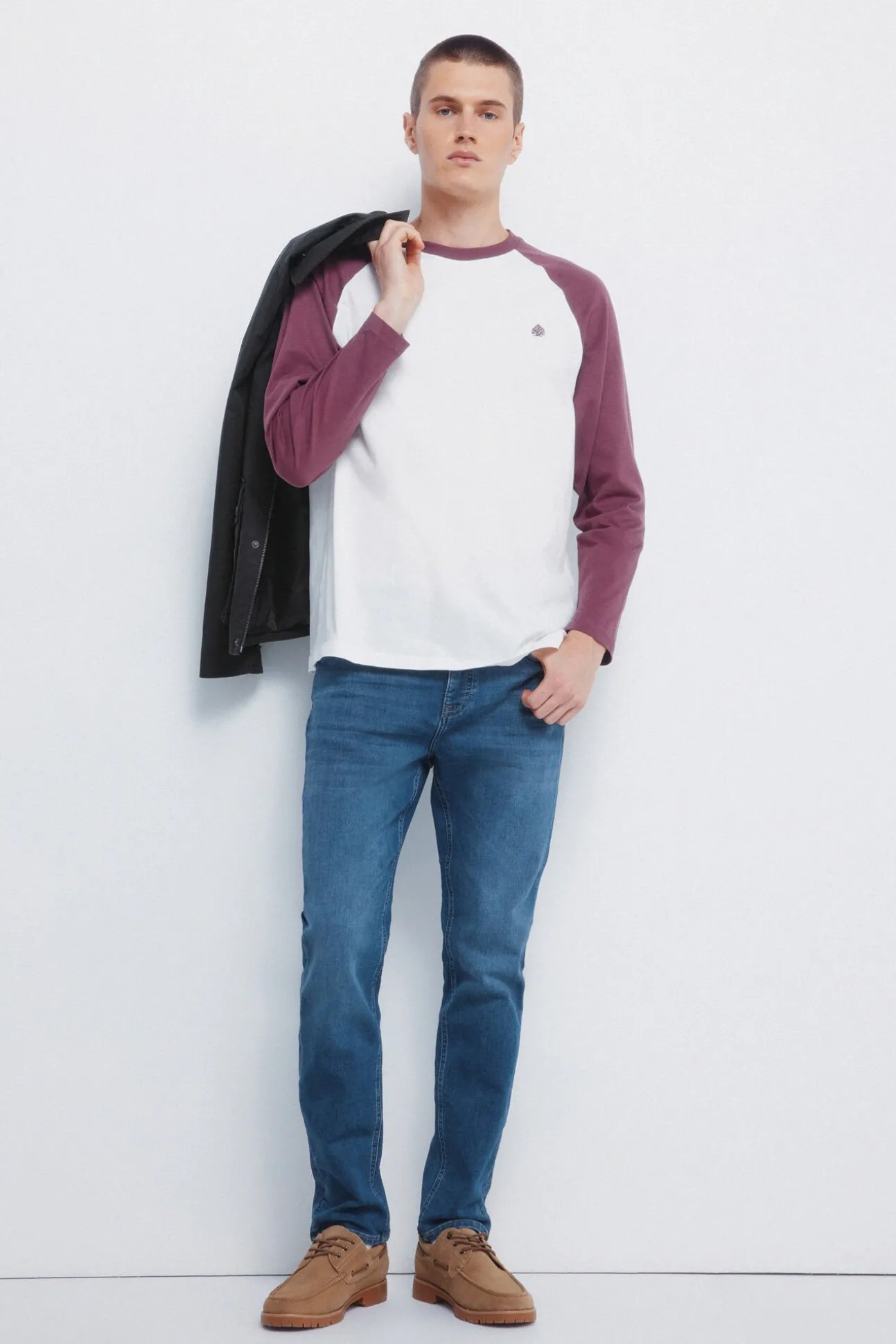 Jeans en knit denim slim fit