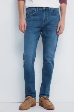 Jeans en knit denim slim fit