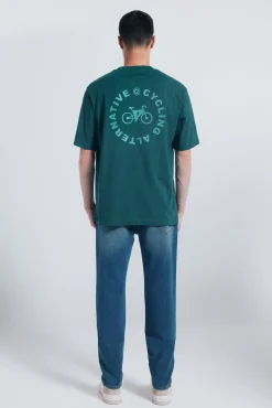 Jeans en knit denim sobretintado slim fit