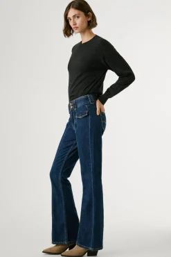 Jeans flare de tiro bajo